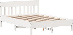 vidaXL Σκελετός Κρεβ. Χωρίς Στρώμα Λευκό 120x190 εκ Μασίφ Πεύκο