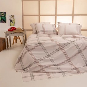 Σεντόνια King Size (Σετ) Melinen Andrew Grey Μπεζ,Γκρι ΧΩΡΙΣ ΛΑΣΤΙΧΟ 260x270