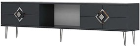Έπιπλο Τηλεόρασης Robber 475OLV3080 150x29,6x40,6cm Anthracite-Silver