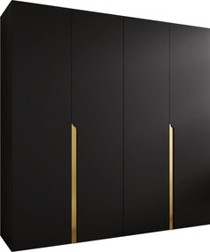 Ντουλάπα Mila I-Μαύρο - Χρυσό-Μήκος: 200εκ