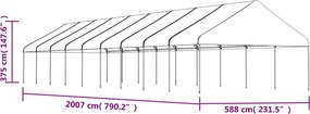 vidaXL Κιόσκι με Τέντα Λευκό 20,07 x 5,88 x 3,75 μ. από Πολυαιθυλένιο
