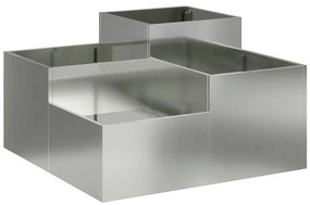 vidaXL Γλάστρα Κήπου Ασημί 80 x 80 x 48 εκ. Γαλβανισμένος χάλυβας