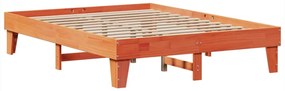 vidaXL Σκελετός Κρεβατιού Χωρίς Στρώμα Καφέ 140x200 Μασίφ Ξύλο Πεύκου