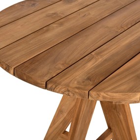 Τραπέζι LEO C9623 Στρόγγυλο απο Μασίφ Ξύλο TEAK Φυσικό Φ80x75Υεκ. 80x80x75 εκ.