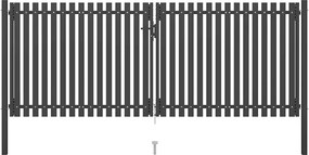 vidaXL Πύλη Κήπου Ανθρακί 400x125 εκ. από Ατσάλι