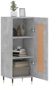 vidaXL Ντουλάπι Γκρι Σκυροδέματος 34,5x34x90 εκ. Επεξεργασμένο Ξύλο