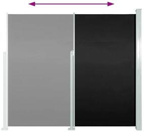 vidaXL Διαχωριστικό Βεράντας Συρόμενο Μαύρο 160 x 500 εκ.