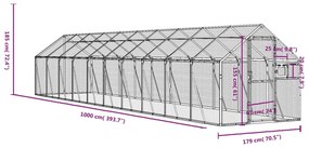 vidaXL Κλουβί Ανθρακί 1,79 x 4 x 1,85 μ. από Αλουμίνιο