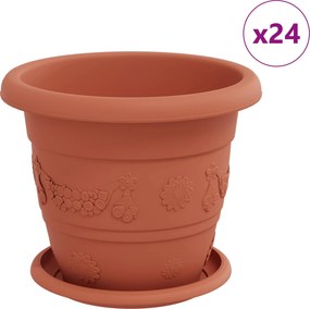 vidaXL Γλάστρες φυτών 24 τμχ. Κεραμιδί Ø 22 x 18 εκ Πλαστικό