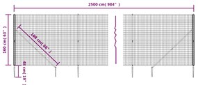 vidaXL Συρματόπλεγμα Περίφραξης Πράσινο 1,6 x 25 μ. με Καρφωτές Βάσεις