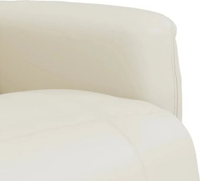 vidaXL Πολυθρόνα Ανακλινόμενη με Υποπόδιο Κρεμ από Συνθετικό Δέρμα