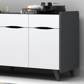 Μπουφές Sila Megapap χρώμα λευκό - ανθρακί 140x45x72εκ.