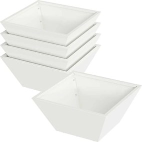 vidaXL Γλάστρα Κήπου 5 τμχ. Λευκό 35 x 35 x 15 εκ.