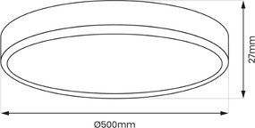 LED Πλαφονιέρα Οροφής MAQ 3000/4000/6000K CCT Ø50 40W Λευκό
