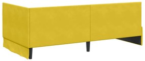vidaXL Κρεβάτι Γωνίας με κεφαλάρι Κίτρινο 100 x 200 cm Βελούδο