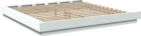 vidaXL Πλαίσιο Κρεβατιού με Φώτα LED Λευκό 180x200 εκ. Επεξ. Ξύλο