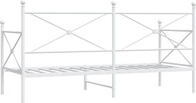 vidaXL Κρεβάτι ημέρας χωρίς στρώμα Λευκό 90x200 cm Ατσάλι