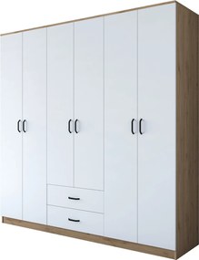 Εξαφυλλη Ντουλαπα Καρυδια/Λευκο BA111 51.5x210x210