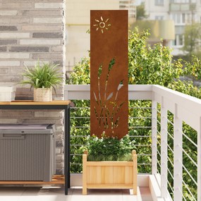 vidaXL Διακοσμητική Πλάκα Κήπου Άλλο Σκ rusty 32 x 140 εκ