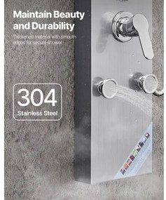 VEVOR Shower Panel Tower System Stainless Steel Column Rainfall Head Massage Jet