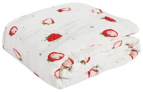 Κουβέρτα Κούνιας 105x150εκ. Μουσελίνα Relax 6621 Λευκή-Κόκκινη Das Baby