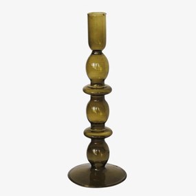Κηροπήγιο 00.03.32561 Φ9x25cm Green Glass