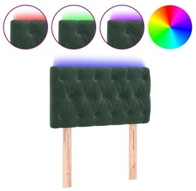 Κεφαλάρι Κρεβατιού LED Σκούρο Πράσινο 80x7x78/88 εκ. Βελούδινο 3121981
