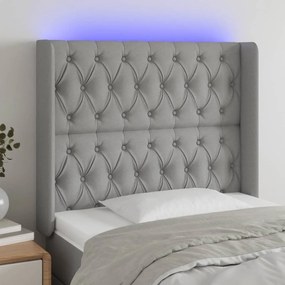 Κεφαλάρι Κρεβατιού LED Ανοιχτό Γκρι 103x16x118/128 εκ. 3124374