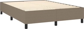 vidaXL Κρεβάτι Boxspring με Στρώμα Taupe 140x190 εκ. Υφασμάτινο