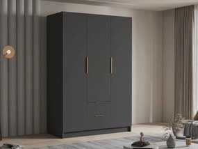 Ντουλάπα Calwi I τρίφυλλη-Μαύρο - Χρυσό