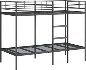 vidaXL Κουκέτα χωρίς στρώμα Μαύρο 90x200 cm Ατσάλι