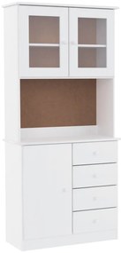 vidaXL Ντουλάπι ALTA Λευκό 77 x 35 x 165 εκ. από Μασίφ Ξύλο Πεύκου