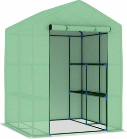 vidaXL Θερμοκήπιο με Ράφια 143 x 143 x 195 εκ. από Ατσάλι