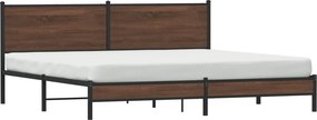 vidaXL Σκελετός Κρεβ. Χωρίς Στρώμα Καφέ Δρυς 200x200 εκ. Μεταλλικό