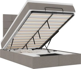 vidaXL Οθωμανικό κρεβάτι με στρώμα Taupe 120x190 cm Ύφασμα