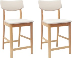 vidaXL Καρέκλες φαγητού 2 pcs Φυσικό 48 x 49 x 95 εκ.
