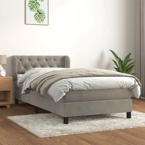 ΚΡΕΒΑΤΙ BOXSPRING ΜΕ ΣΤΡΩΜΑ ΑΝΟΙΧΤΟ ΓΚΡΙ 80X200 ΕΚ. ΒΕΛΟΥΔΙΝΟ 3127637