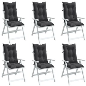vidaXL Μαξιλάρια Καρέκλας με Πλάτη 6 τεμ. Ανθρακί 120x50x7 εκ. Ύφασμα