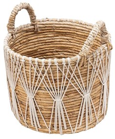 Basket S Line με χερούλια και μακραμέ medium S1231-00N3