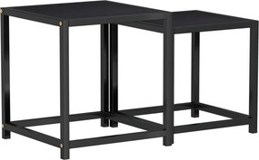 vidaXL Τραπεζάκια 2 τεμ. Μαύρα από MDF