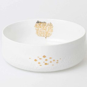 Διακοσμητικό Μπωλ Fishes RD0017357 Φ26,5x8,8cm White-Gold Raeder Πορσελάνη
