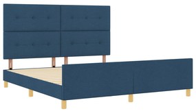 vidaXL Κρεβάτι Μπλε 180x200 εκ Υφάσματος