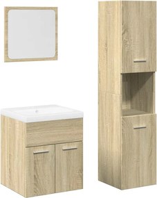 vidaXL Σετ Επίπλων Μπάνιου 4 Τεμαχίων Sonoma Δρυς Επεξεργασμένο Ξύλο