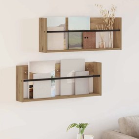 VidaXL Ράφι Περιοδικών με ράφι 2 τεμ. Artisan Oak 80 x 12 x 30 εκ