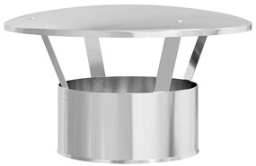 vidaXL Κάλυμμα Βροχής Καμινάδας Ασημί 35 x 35 x 20 εκ