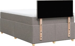 vidaXL Κρεβάτι Boxspring με Στρώμα Taupe 120x200 εκ. Υφασμάτινο