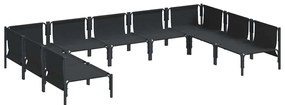 vidaXL Σετ Καναπέ Κήπου 9 pcs Ανθρακί Ατσάλι
