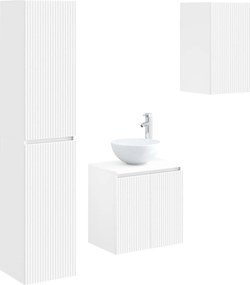 vidaXL Σετ Επίπλων Μπάνιου 3 τμχ. Λευκό 33 x 34,5 x 160 εκ