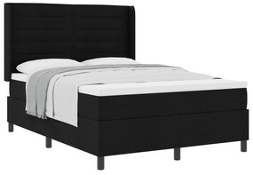 vidaXL Κρεβάτι με Στρώμα Μαύρο 140x200 εκ. Υφασμάτινο