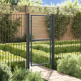 vidaXL Πόρτα Κήπου με Πλέγμα Γκρι 100x175 εκ. από Γαλβανισμένο Ατσάλι